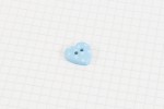 Dotty Heart Plastic Button, Blue, 15mm