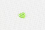 Dotty Heart Plastic Button, Green, 15mm