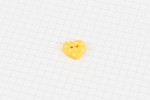 Dotty Heart Plastic Button, Yellow, 15mm