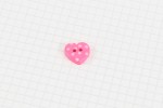 Dotty Heart Plastic Button, Pink, 15mm