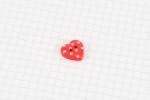 Dotty Heart Plastic Button, Red, 15mm
