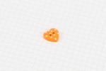 Dotty Heart Plastic Button, Orange, 15mm