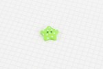 Dotty Star Plastic Button, Green, 18mm