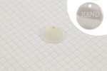 "Handmade" Pearl Plastic Button Tag, White, 18mm