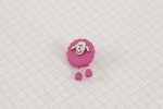 Sheep Button with Dangly Legs, Plastic, Pink, 18mm