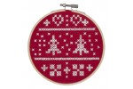 Trimits - Felt Cross Stitch Christmas Hoop - Nordic Red (Cross Stitch Kit)