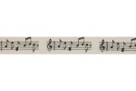 Bowtique Natural Cotton Ribbon - 15mm wide - Musical Notes - Black (5m reel)