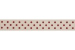 Bowtique Natural Cotton Ribbon - 15mm wide - Polka Dot - Red (5m reel)