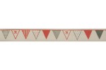 Bowtique Natural Cotton Ribbon - 15mm wide - Bunting - Red / Navy (5m reel)