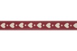 Bowtique Natural Cotton Ribbon - 15mm wide - Hearts - Red (5m reel)