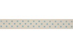 Bowtique Natural Cotton Ribbon - 15mm wide - Polka Dot - Blue (5m reel)