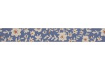 Bowtique Natural Cotton Ribbon - 15mm wide - Floral - Blue / Orange (5m reel)