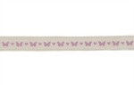 Bowtique Natural Cotton Ribbon - 15mm wide - Butterflies - Lilac (5m reel)