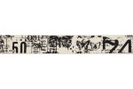 Bowtique Natural Cotton Ribbon - 25mm wide - Butterfly Text Print - Black (5m reel)