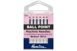 Hemline Machine Needles, Ball Point, Size 90/14, Medium (pack of 6)