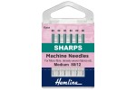 Hemline Machine Needles, Sharp/Micro, Size 80/12, Medium (pack of 6)