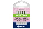 Hemline Machine Needles, Quilting, Size 80/12, Medium, Titanium (pack of 4)