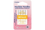 Hemline Machine Needles, Metalfil, Size 80/12, Medium with Large Eye (pack of 5)