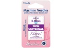 Hemline Machine Needles, Universal Twin, Size 80/12, 2mm, Medium (pack of 1)