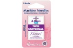 Hemline Machine Needles, Universal Twin, Size 80/12, 4mm, Medium (pack of 1)