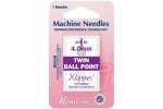 Hemline Machine Needles, Ball Point Twin, Size 80/12, 4mm, Medium (pack of 1)