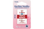 Hemline Machine Needles, Universal Triple, Size 80/12, 3mm, Medium (pack of 1)