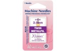 Hemline Machine Needles, Metalfil Twin, Size 80/12, 3mm, Medium (pack of 1)