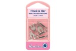 Hook & Bar, Skirt / Trouser Fasteners, Large, Silver Metal (3 sets)