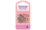Hook & Bar, Skirt / Trouser Fasteners, Small, Silver Metal (3 sets)