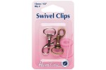 Swivel Clips, 13mm, Bronze/Silver (pack of 2)