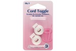 Cord Toggles, 6mm, White (pack of 2)