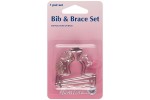 Bib & Brace Set, 40mm, Silver (1 pair)
