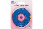 Hemline Glass Head Pins, 30mm, Assorted Colours (pack of 40)