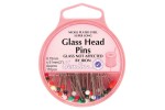 Hemline Glass Head Pins, 51mm, Long, Assorted Colours (pack of 110)