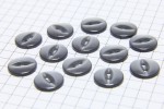 Round Fisheye Buttons, Pearlescent Grey, 11.25mm (pack of 13)