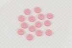 Round Flower Effect Buttons, Pearlescent Baby Pink, 11.25mm (pack of 14)