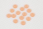 Round Flower Effect Buttons, Pearlescent Orange, 11.25mm (pack of 14)