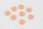 Round Flower Effect Buttons, Pearlescent Orange, 13.75mm (pack of 8)