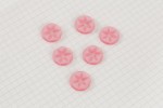 Round Flower Effect Buttons, Pearlescent Baby Pink, 16.25mm (pack of 6)