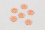 Round Flower Effect Buttons, Pearlescent Orange, 16.25mm (pack of 6)