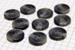 Round Rimmed Buttons, Grey Marble, 15mm (pack of 10)