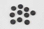 Round Rimmed Buttons, Dark Grey Marble, 15mm (pack of 10)