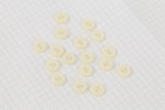 Round Bevelled Rim Buttons, Pearlescent Cream, 11.25mm (pack of 17)