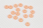 Round Bevelled Rim Buttons, Pearlescent Orange, 11.25mm (pack of 17)