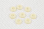 Round Bevelled Rim Buttons, Pearlescent Cream, 16.25mm (pack of 8)