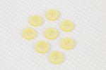 Round Bevelled Rim Buttons, Pearlescent Yellow, 16.25mm (pack of 8)