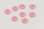 Round Bevelled Rim Buttons, Pearlescent Baby Pink, 16.25mm (pack of 8)