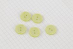 Round Crimp Edge Buttons, Yellow, 15mm (pack of 5)
