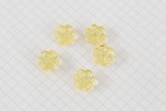 Flower Shape Buttons, Transparent Yellow, 15mm (pack of 5)
