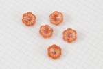 Flower Shape Buttons, Pearlescent Orange, 15mm (pack of 5)